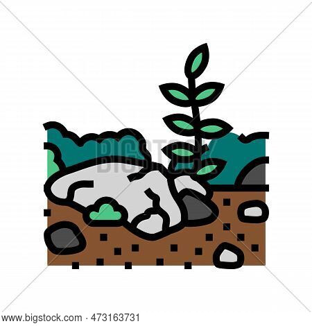 Rock Garden Tool Color Icon Vector. Rock Garden Tool Sign. Isolated Symbol Illustration