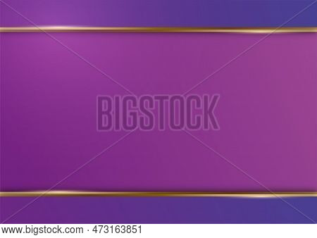 Vector Drawing. Abstract Purple Background With Golden Stripes
