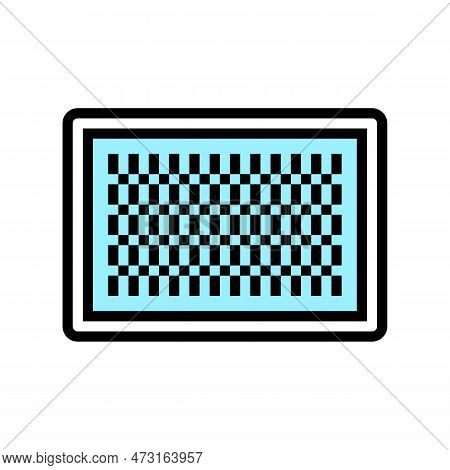 Chenille Rug Home Interior Color Icon Vector. Chenille Rug Home Interior Sign. Isolated Symbol Illus