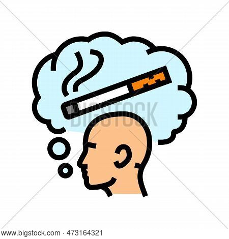 Addiction Nicotine Tobacco Color Icon Vector. Addiction Nicotine Tobacco Sign. Isolated Symbol Illus
