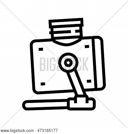Indoor Space Heater Garage Tool Line Icon Vector. Indoor Space Heater Garage Tool Sign. Isolated Con