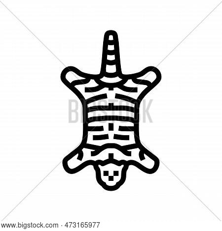 Anumal Rug Kid Bedroom Line Icon Vector. Anumal Rug Kid Bedroom Sign. Isolated Contour Symbol Black 