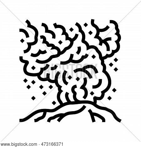 Ash Cloud Volcano Line Icon Vector. Ash Cloud Volcano Sign. Isolated Contour Symbol Black Illustrati