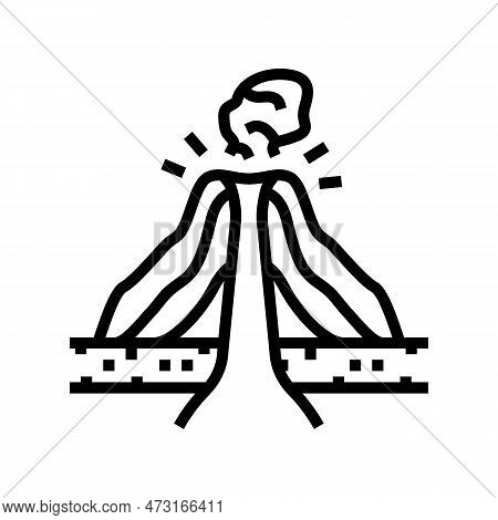 Cinder Cones Lava Line Icon Vector. Cinder Cones Lava Sign. Isolated Contour Symbol Black Illustrati