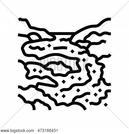 Magma Lava Volcano Line Icon Vector. Magma Lava Volcano Sign. Isolated Contour Symbol Black Illustra