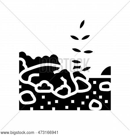 Rock Garden Tool Glyph Icon Vector. Rock Garden Tool Sign. Isolated Symbol Illustration