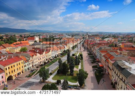 Presov, Slovakia - August 27, 2012: People Visit Old Town In Presov, Slovakia. It Is The 3rd Largest