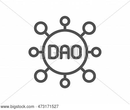 Dao Line Icon. Decentralized Autonomous Organisation Sign. Blockchain Technology Symbol. Quality Des