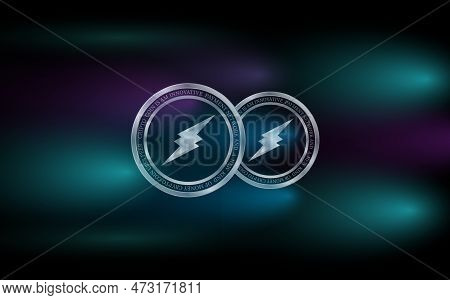 Abstract Glowing Fractal Lines Mesh Digital Background