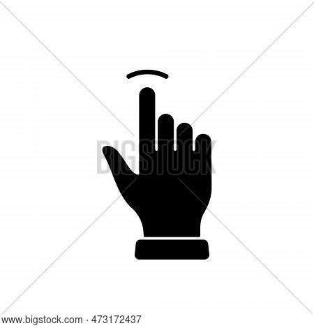 Tap Gesture, Hand Cursor Of Computer Mouse Black Silhouette Icon. Click Double Press Touch Swipe Poi