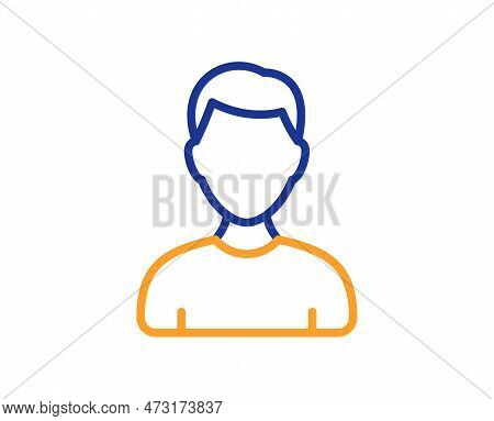 Headshot Line Icon. Avatar Placeholder Sign. User Profile Symbol. Colorful Thin Line Outline Concept