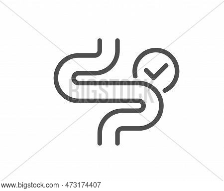 Digestion Line Icon. Healthy Intestine Bowel Sign. Intestines Colonoscopy Symbol. Quality Design Ele