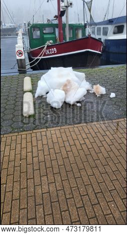 Urk, Netherlands - November 28, 2022:
Visiting The City Of Urk In A Mobile Home. Urk Used To Be An I