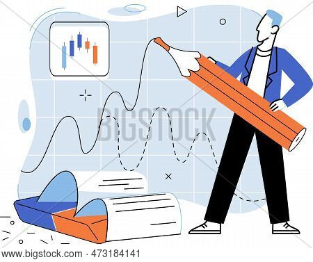 Stock Market Manipulation Concepts Set, Change Business Graph Indicator, Influence Crypto Currency P