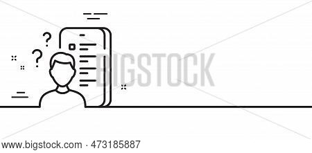 Survey Line Icon. Online Feedback Sign. Quiz Application Symbol. Minimal Line Illustration Backgroun