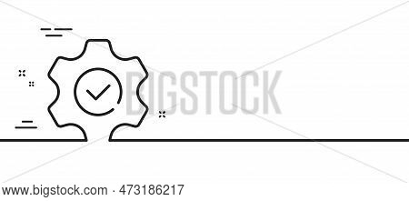 Execute Line Icon. Approved Service Sign. Maintenance Symbol. Minimal Line Illustration Background. 