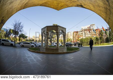 Tirana, Albania. March 2023. The Kapllan Pashes  Monument In The City Center