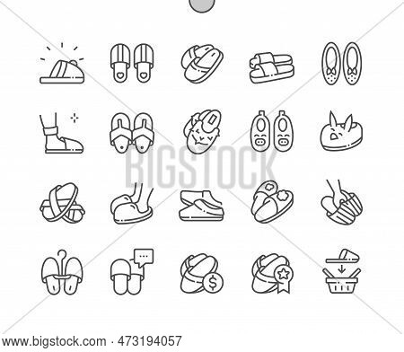House Slippers. Home Shoes. Children Slippers. Buy, Price And Reviews. Pixel Perfect Vector Thin Lin
