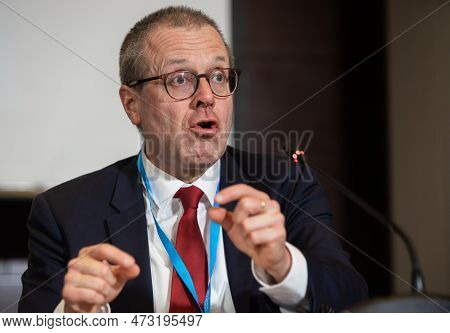 Bucharest, Romania. 22th Mar, 2023: Hans Kluge, Who Regional Director For Europe, Speaks During A Pr