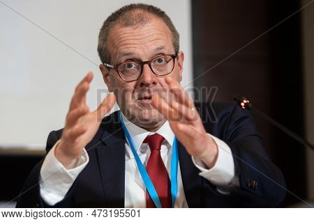 Bucharest, Romania. 22th Mar, 2023: Hans Kluge, Who Regional Director For Europe, Speaks During A Pr