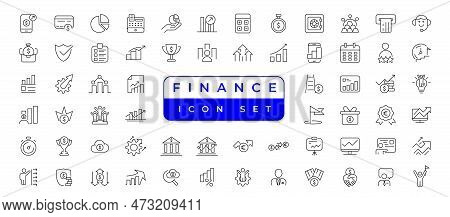 Business And Finance Vector Set With Money, Bank, Check, Law, Auction, Exchance, Payment, Wallet, De