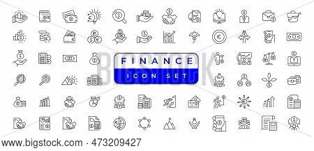 Business And Finance Vector Set With Money, Bank, Check, Law, Auction, Exchance, Payment, Wallet, De