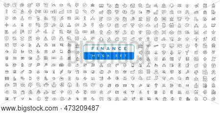 Business And Finance Vector Set With Money, Bank, Check, Law, Auction, Exchance, Payment, Wallet, De