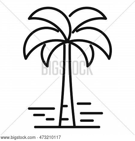 Beach Palm Tree Icon. Outline Beach Palm Tree Icon For Web Design Isolated On White Background