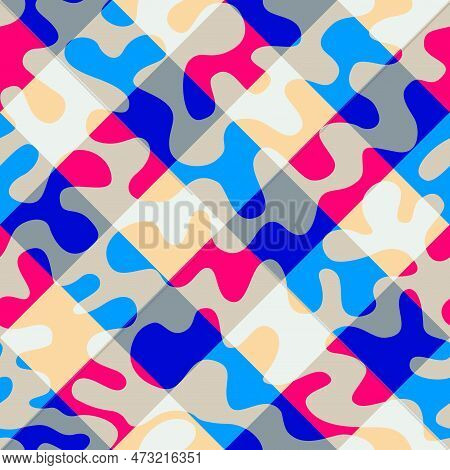 Abstract Background Seamless Pattern..diagonal Plaid Pattern. Vector Image.