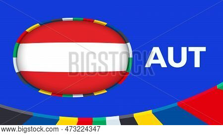 Austria Flag Stylized For European Football Tournament Qualification. Flag On Vector Background.