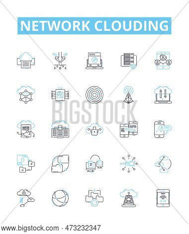 Network Clouding Vector Line Icons Set. Network, Clouding, Cloud, Computing, Networking, Virtualizat