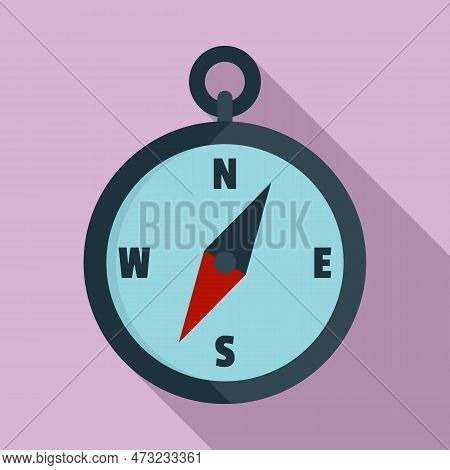 Safari Hunting Compass Icon. Flat Illustration Of Safari Hunting Compass Icon For Web Design