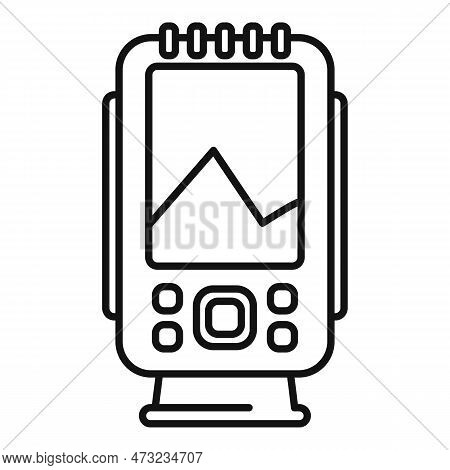 Diving Echo Sounder Icon. Outline Diving Echo Sounder Icon For Web Design Isolated On White Backgrou
