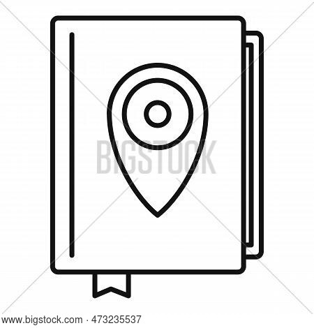 Guide Tour Book Icon. Outline Guide Tour Book Icon For Web Design Isolated On White Background