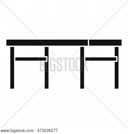 Folding Wood Table Icon. Simple Illustration Of Folding Wood Table Icon For Web Design Isolated On W
