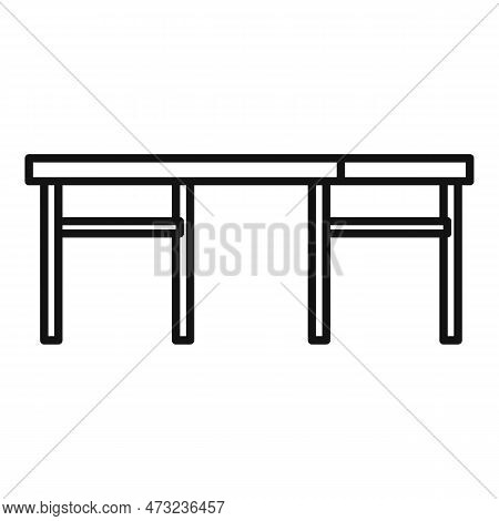 Folding Wood Table Icon. Outline Folding Wood Table Icon For Web Design Isolated On White Background