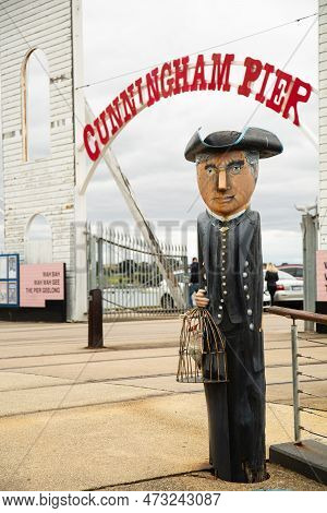 Geelong, Australia - February 16, 2023:  Some Of The 104 Different Bollards In Geelong Along The Bay