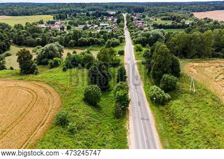 View Of The Borovskaya Road Passing Through The Village Of Gorodnya, Where Napoleon's Headquarters W