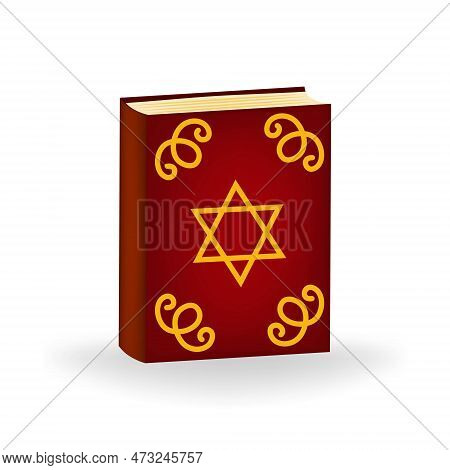 Haggadah Book, An Essential Part Of The Passover Seder And Celebration, Set Against A Clean White Ba