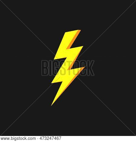 Thunder And Bolt Lighting Elements. Flash Icons Set. Elestric Blitz. Vector Thunderbolt On White Bac