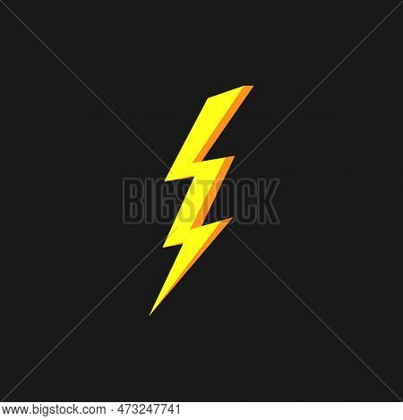 Thunder And Bolt Lighting Elements. Flash Icons Set. Elestric Blitz. Vector Thunderbolt On White Bac