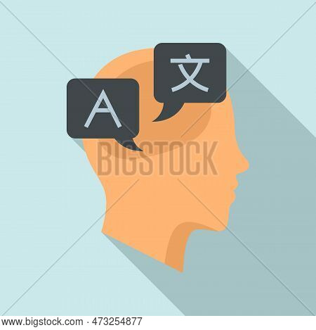 Thinking Like Linguist Icon. Flat Illustration Of Thinking Like Linguist Icon For Web Design