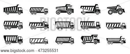 Tipper Truck Icons Set. Simple Set Of Tipper Truck Icons For Web Design On White Background