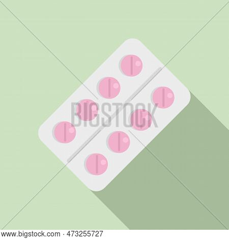 Chicken Pox Pills Icon. Flat Illustration Of Chicken Pox Pills Icon For Web Design