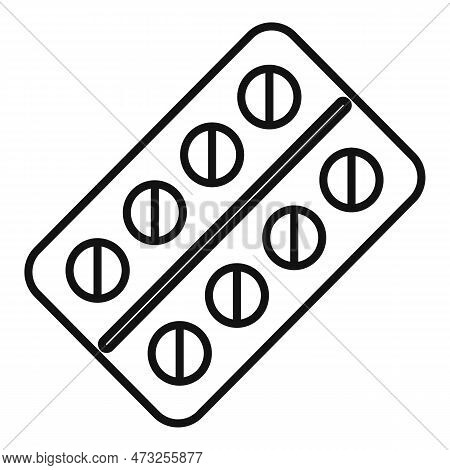 Chicken Pox Pills Icon. Outline Chicken Pox Pills Icon For Web Design Isolated On White Background