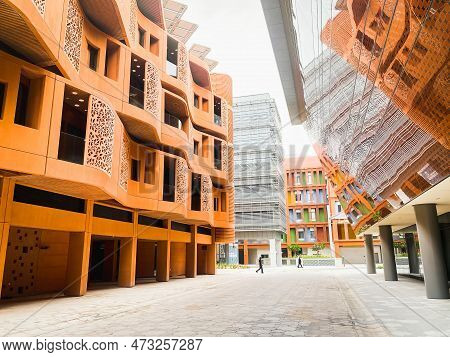 Uae, Abu Dhabi - 13th March, 2023: Eco-friendly Architecture In Masdar City, Abu Dhabi
