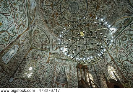 Tirana, Albania. March 2023.  Indoor View Of The Et'hem Bej Mosque In Skenderbej Square In The City 