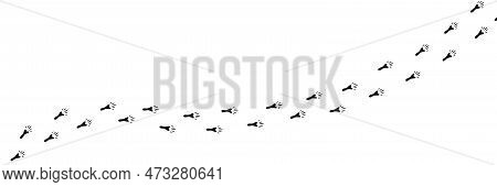 Paw Prints. Animal Paw Print Flat Icon. Rabbit, Hare Paw Print. Vector Illustration