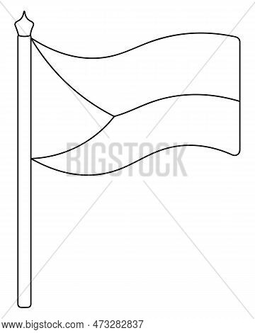 Flag Of The Czech Republic. Sketch. Vector Illustration. Coloring Book. The Fabric Canvas Is Decorat