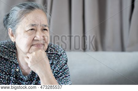 Senior Asian Grey-haired Woman Wearing Casual Clothes Skeptic And Nervous, Disapproving Expression O